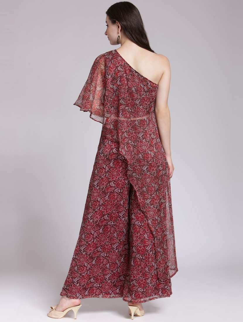 single shoulder top and palazzo set - 18410103 -  Standard Image - 2