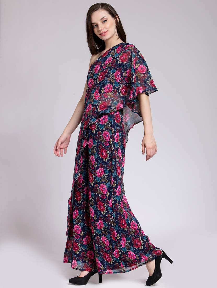 single shoulder top and palazzo set - 18410114 -  Standard Image - 2