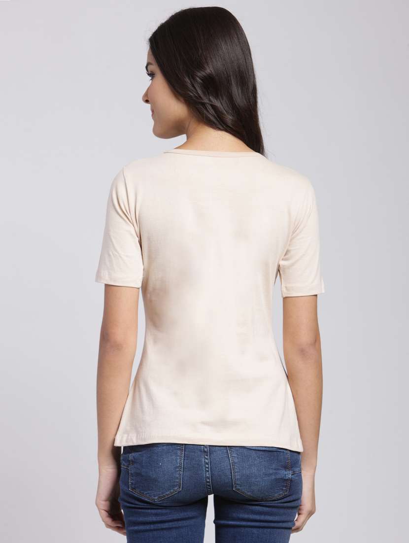 short sleeved solid regular top - 18410125 -  Standard Image - 2