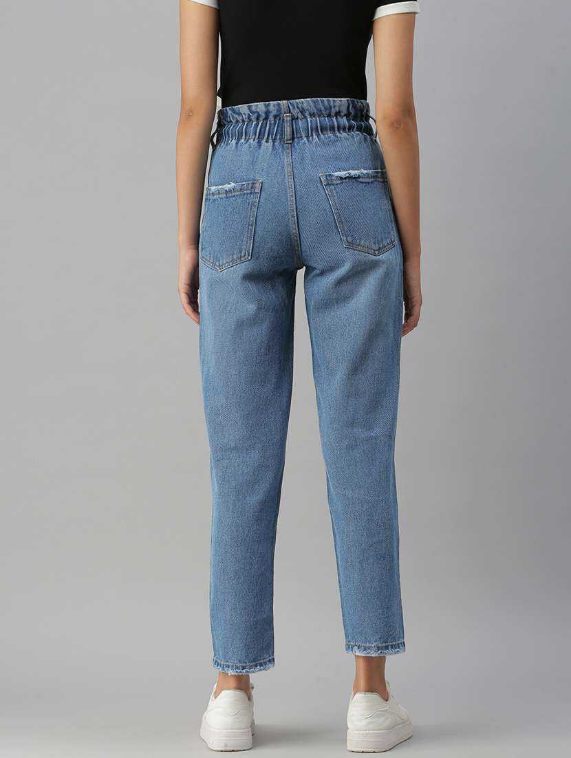 women's plain slouchy jeans - 18410292 - Standard Image - 2