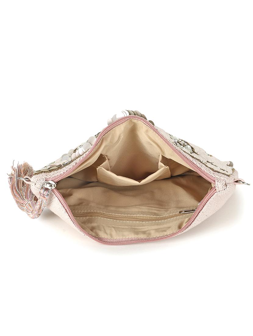 pink embellished regular sling bag - 18410741 - Standard Image - 2