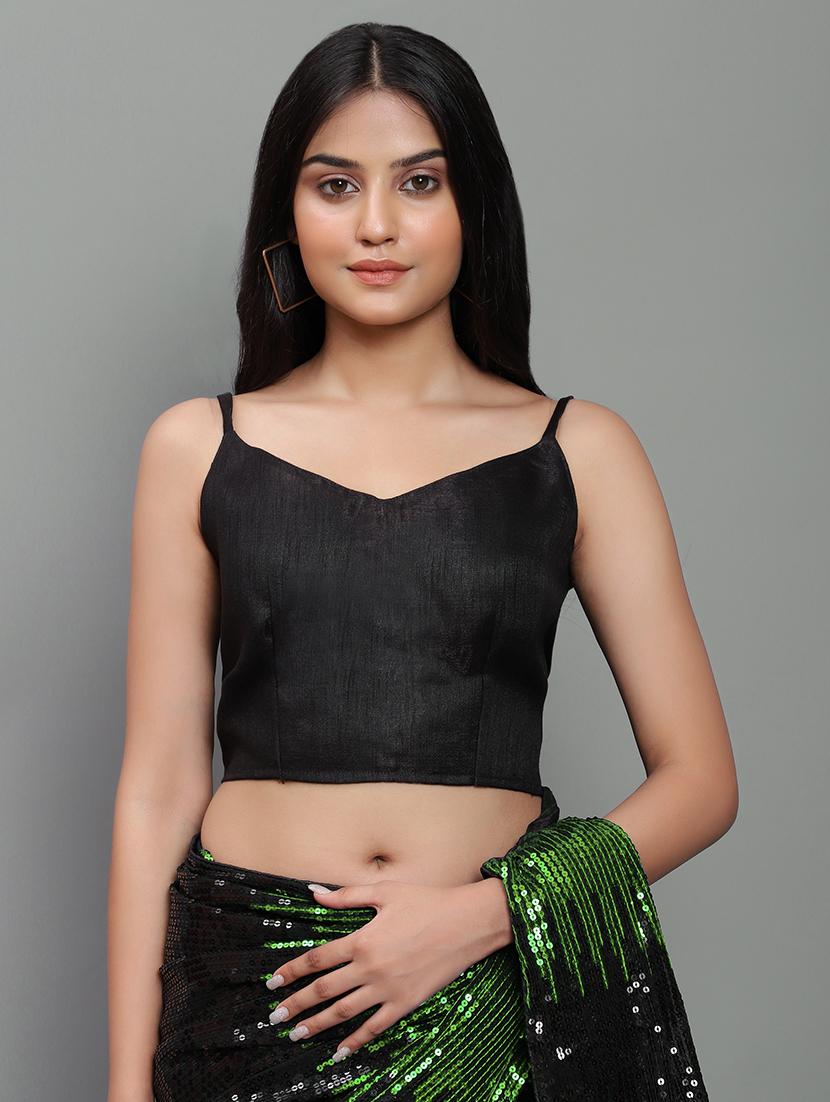 green georgette embroidered saree with blouse - 18411018 - Standard Image - 2
