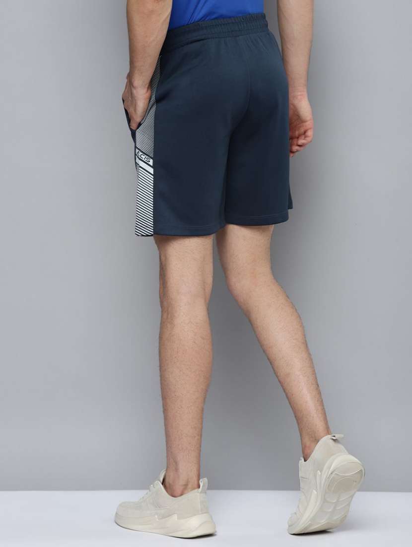 men navy blue color block shorts - 18411077 -  Standard Image - 2