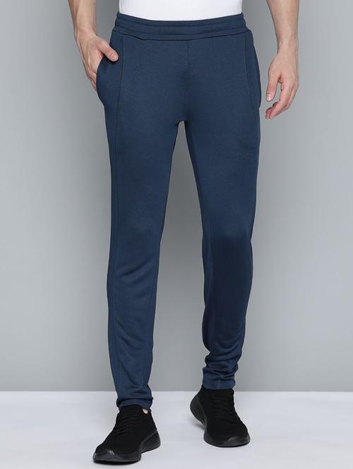 blue solid full length track pant - 18411096 -  Standard Image - 0