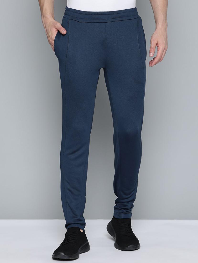 blue solid full length track pant - 18411096 -  Zoom Image - 0