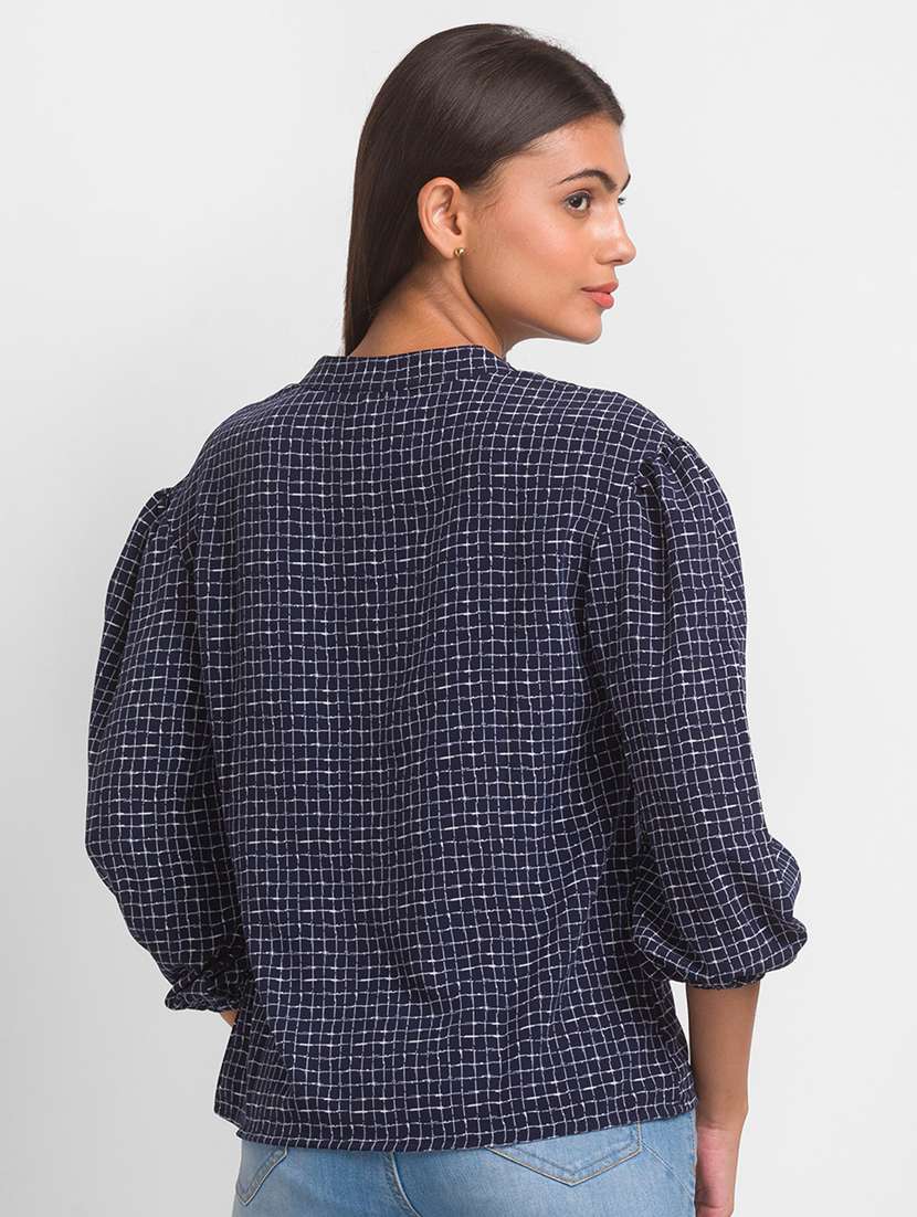 women's straight mandarin neck top - 18411421 -  Standard Image - 2