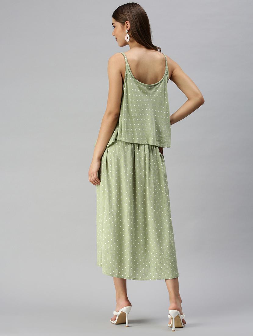 green polka dots maxi dress - 18411549 - Standard Image - 2
