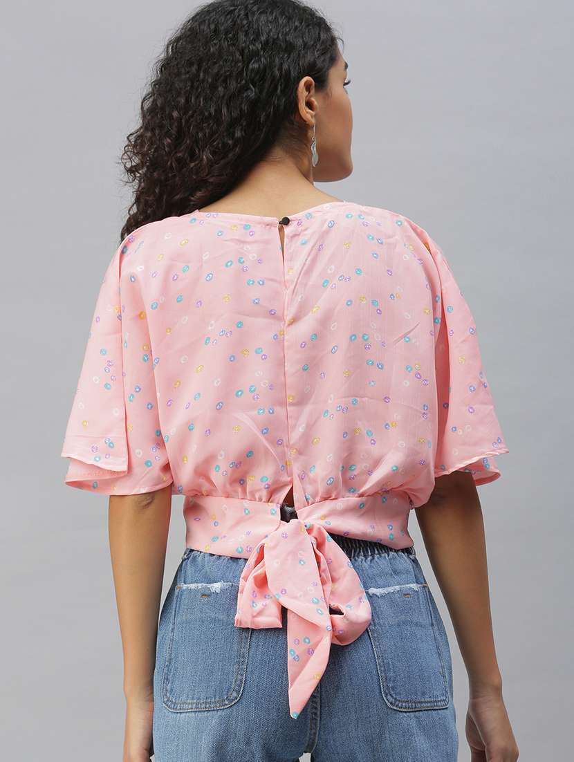 women's crop overlap neck top - 18411561 -  Standard Image - 2