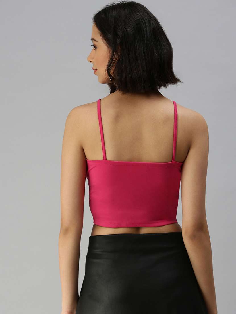 women's crop shoulder strap top - 18411564 - Standard Image - 2