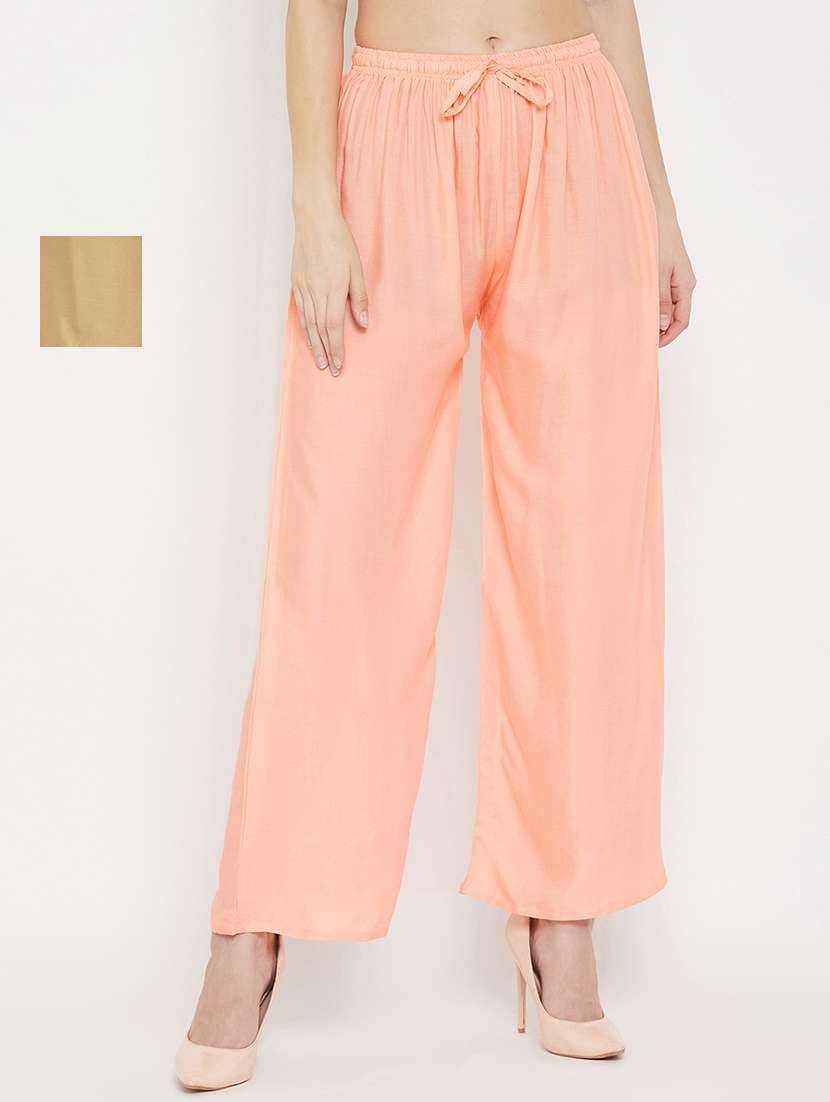 set of 2 pcs solid palazzo