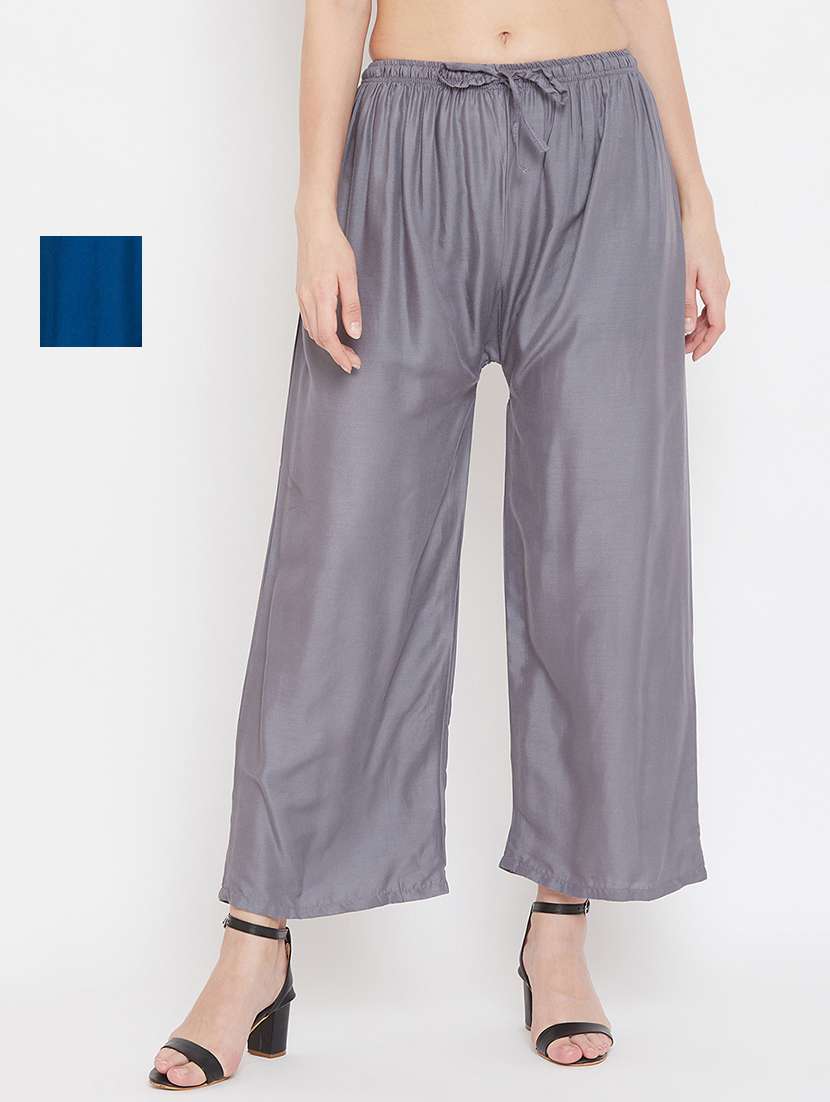 set of 2 pcs solid palazzo