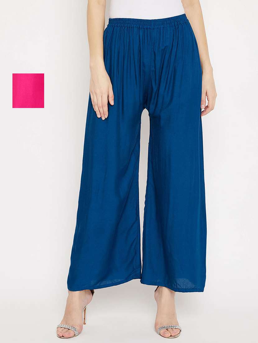 set of 2 pcs solid palazzo