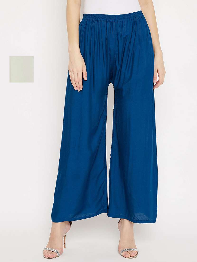 set of 2 pcs solid palazzo