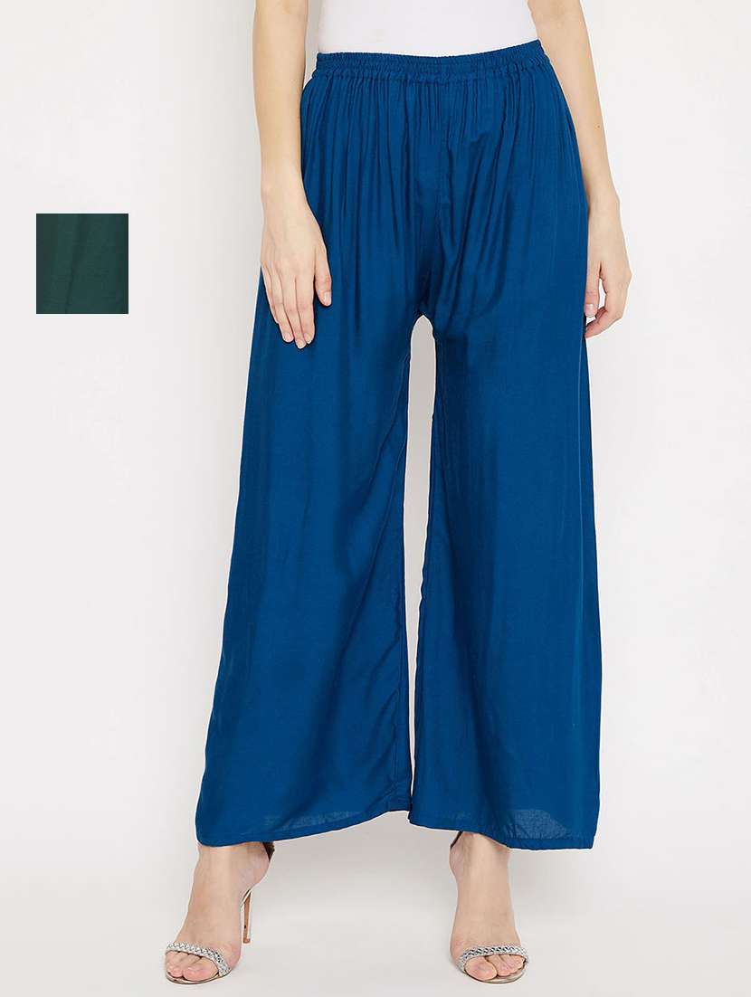 set of 2 pcs solid palazzo