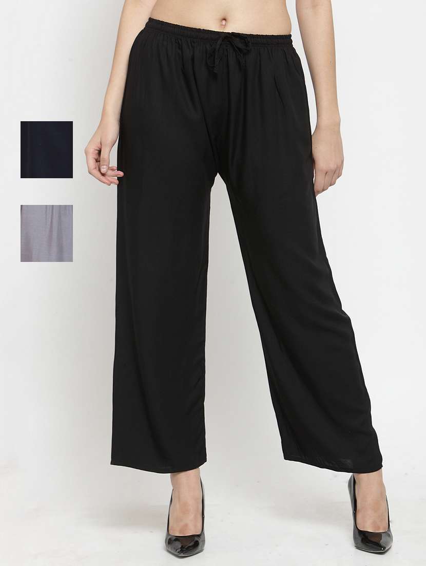 set of 3 pcs solid palazzo