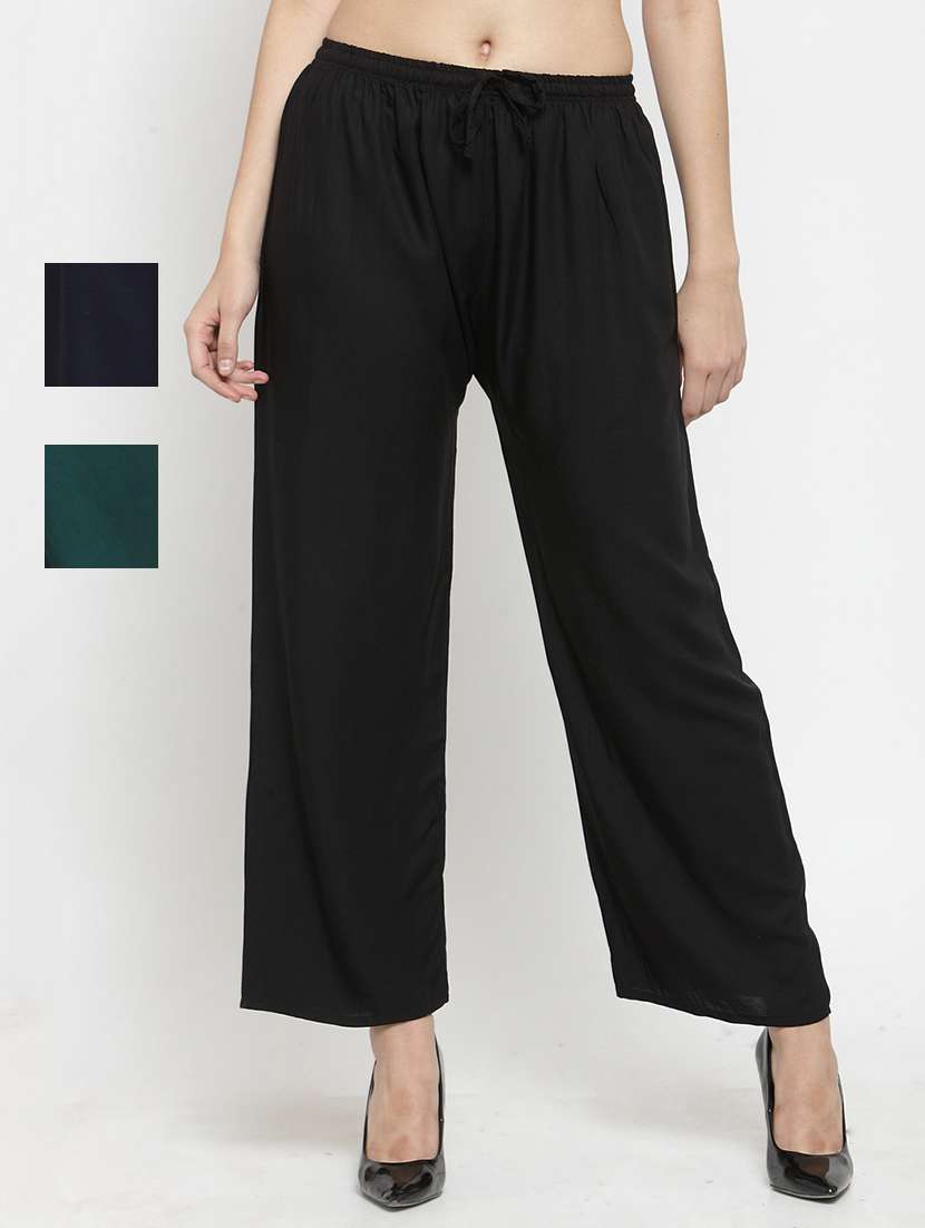 set of 3 pcs solid palazzo