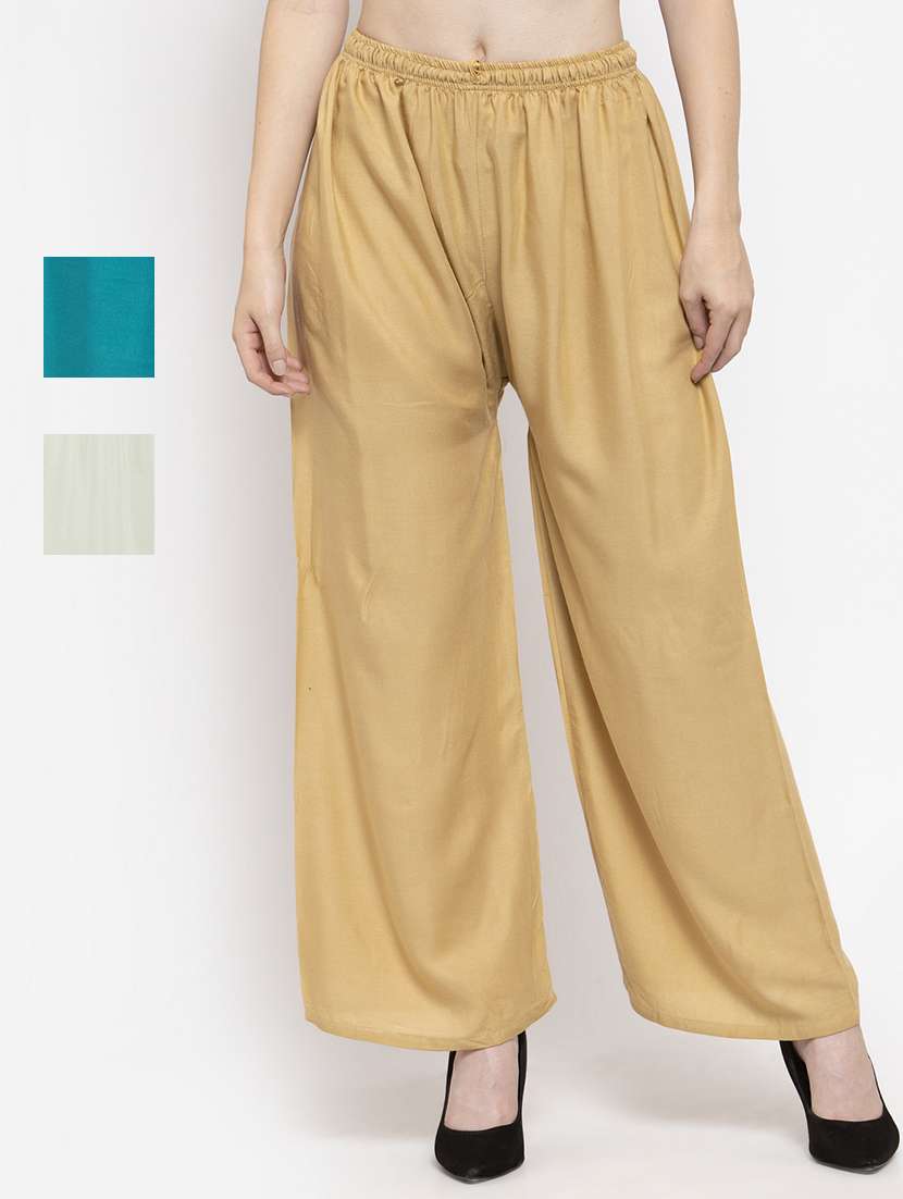 set of 3 pcs solid palazzo