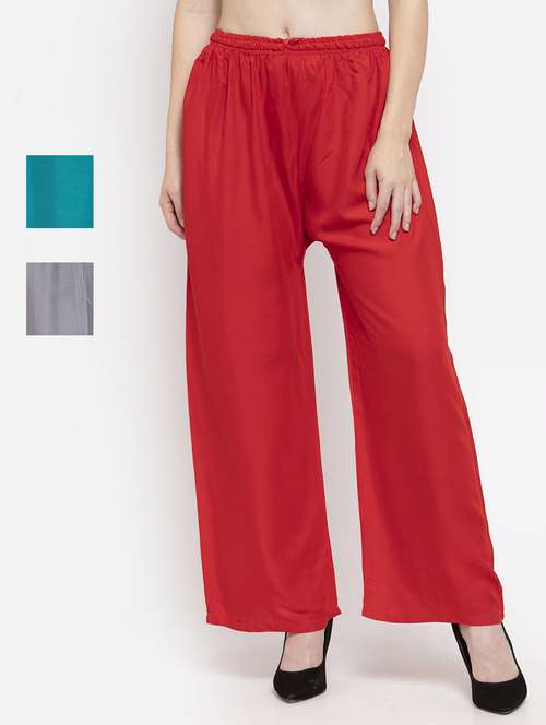 set of 3 pcs solid palazzo - 18412040 -  Standard Image - 0