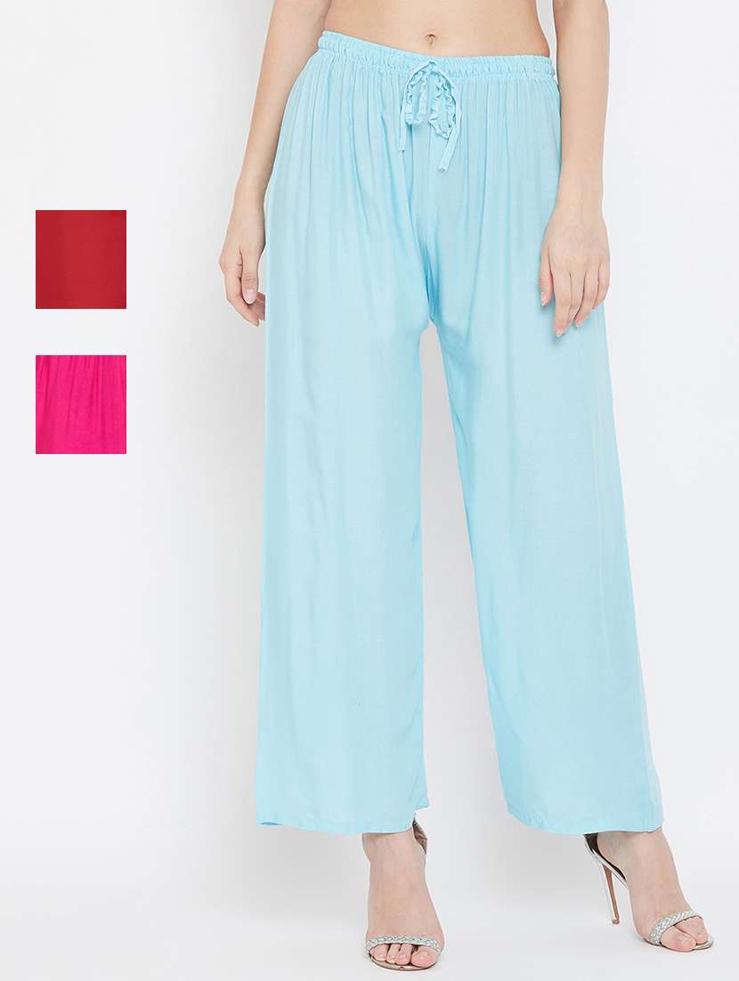 set of 3 pcs solid palazzo