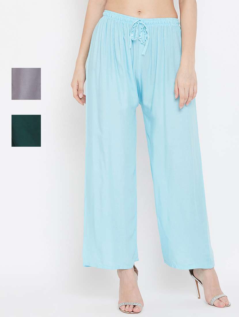 set of 3 pcs solid palazzo