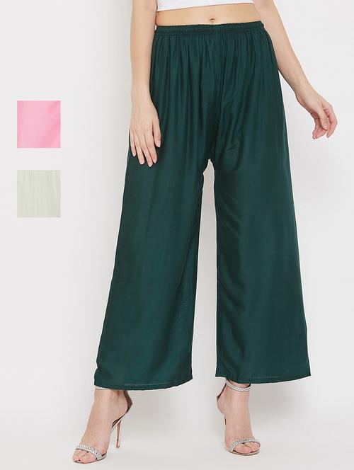 set of 3 pcs solid palazzo - 18412065 - Standard Image - 0