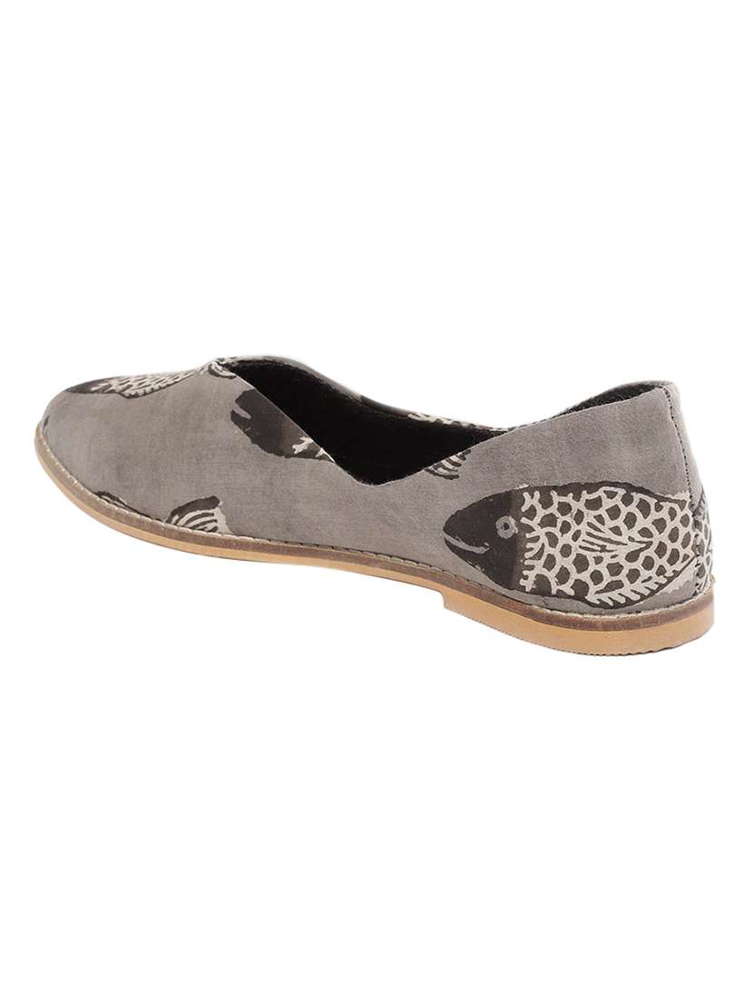 grey fabric slip on ballerina - 18412127 -  Standard Image - 2