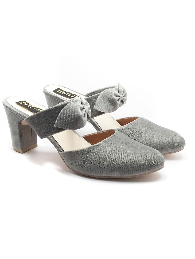 grey synthetic slip on sandals - 18412177 - Standard Image - 2