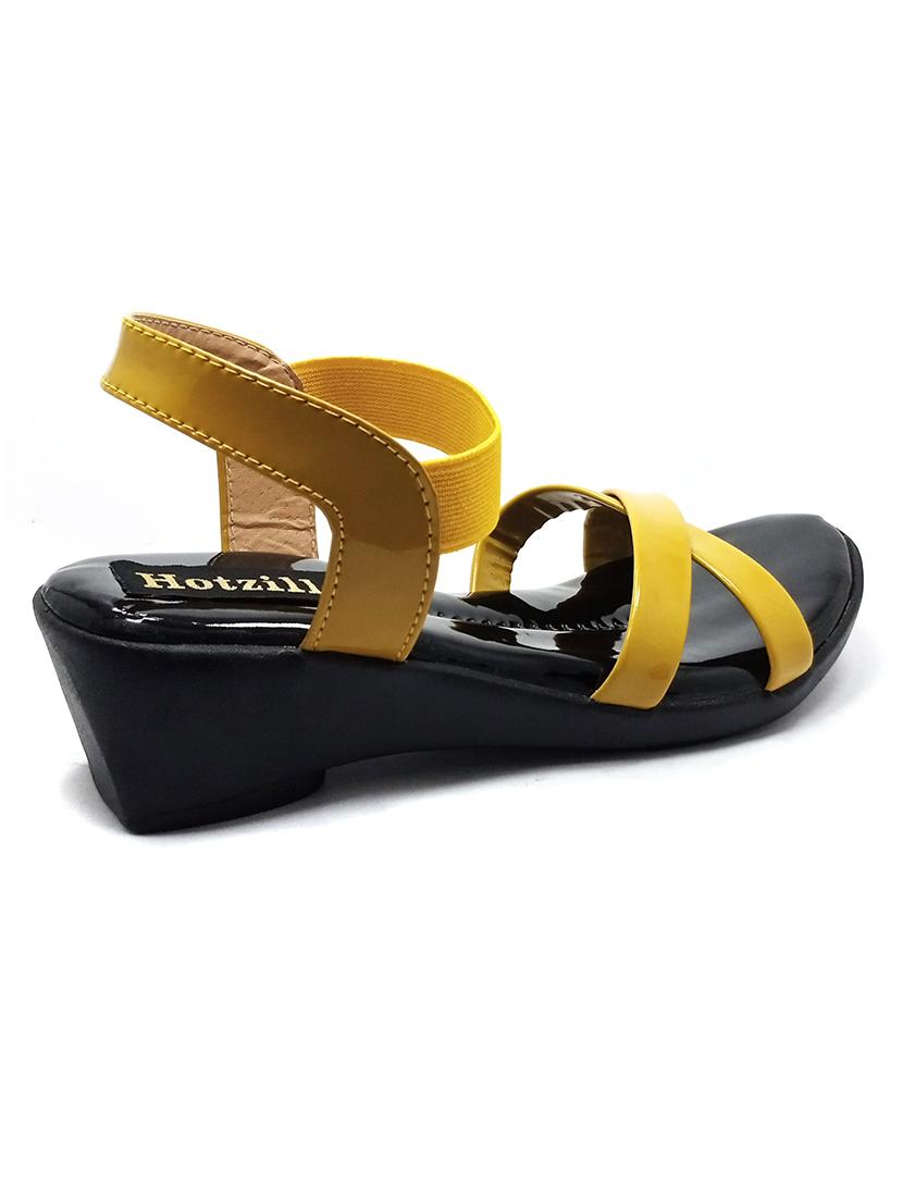 yellow synthetic ankle strap sandals - 18412184 - Standard Image - 2