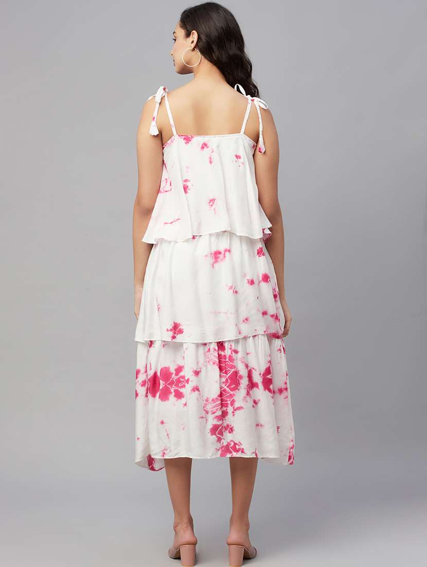 cami neck printed fit & flare dress - 18412193 -  Standard Image - 2