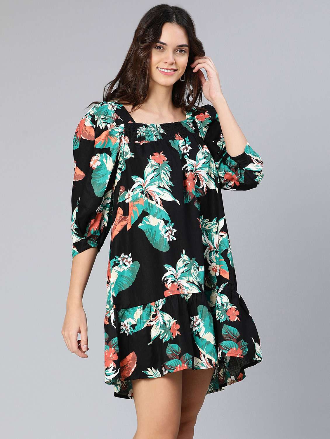 women's fit & flare floral dress - 18412916 - Standard Image - 2