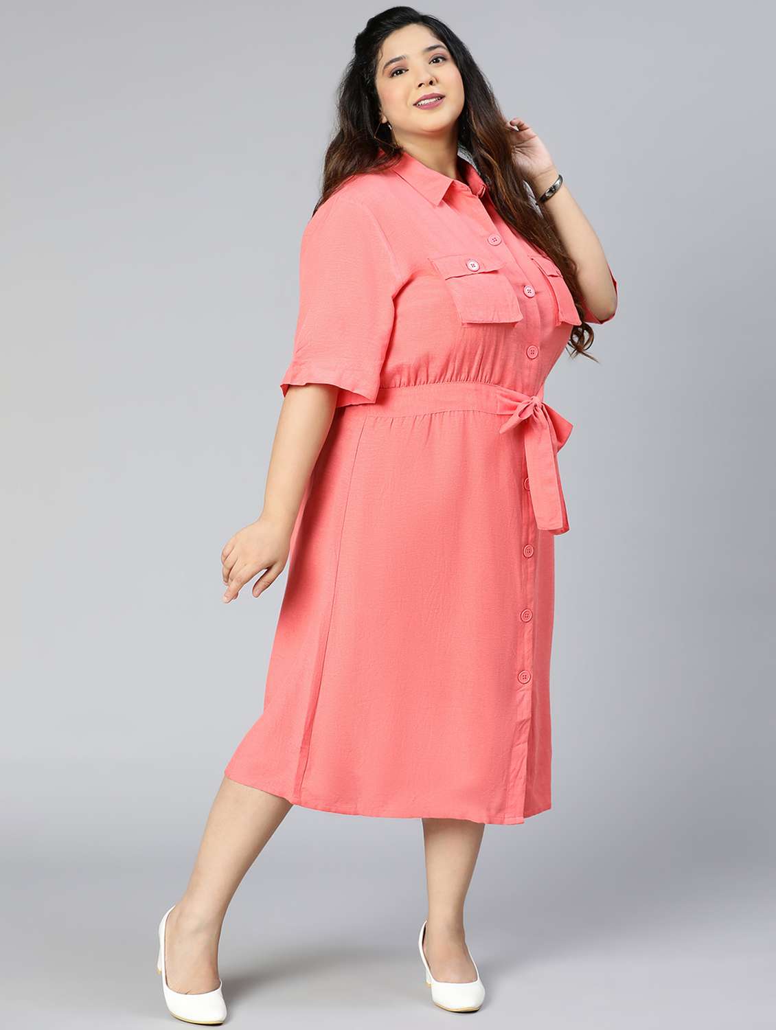 women's shirt solid dress - 18412934 -  Standard Image - 2