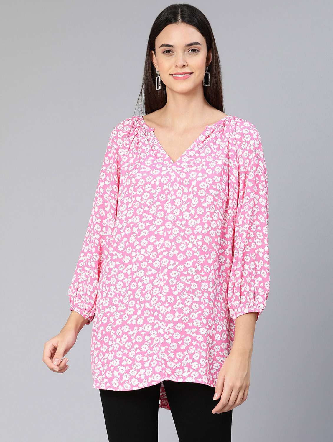 pink printed a line top