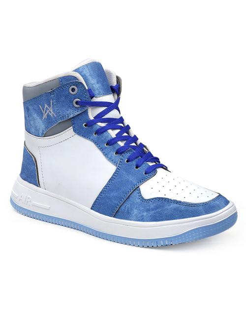 blue pu lace up sneakers - 18413058 -  Standard Image - 0