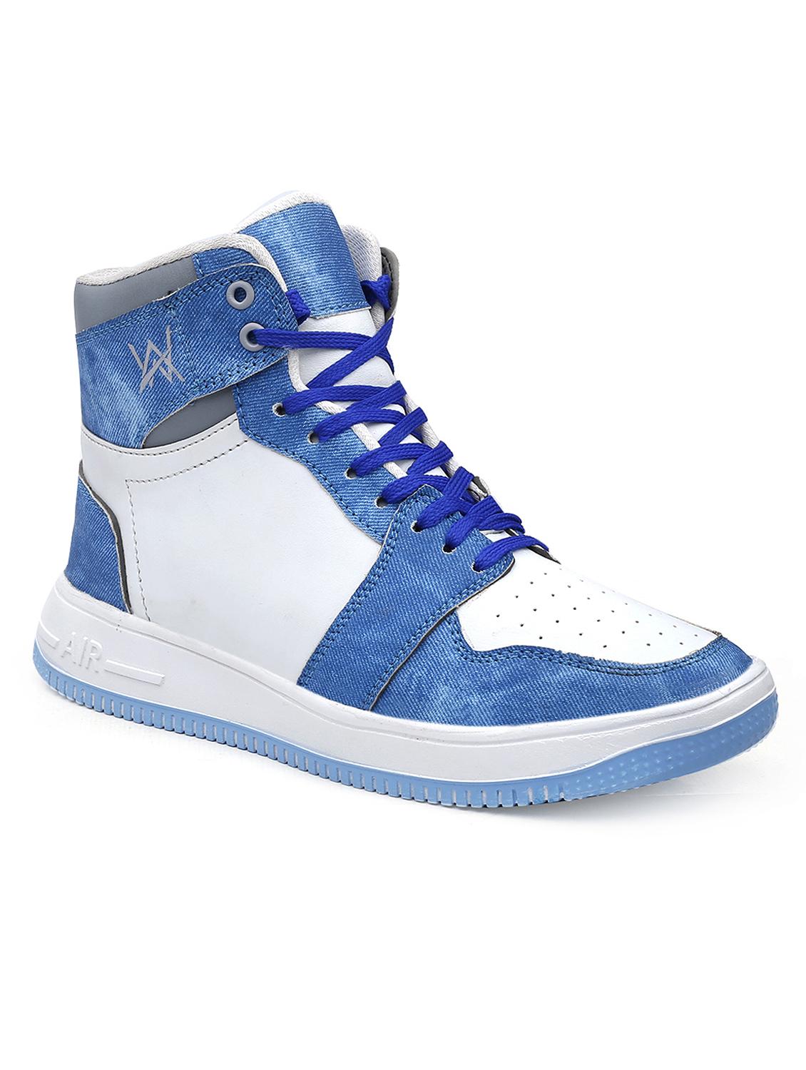 blue pu lace up sneakers - 18413058 -  Zoom Image - 0
