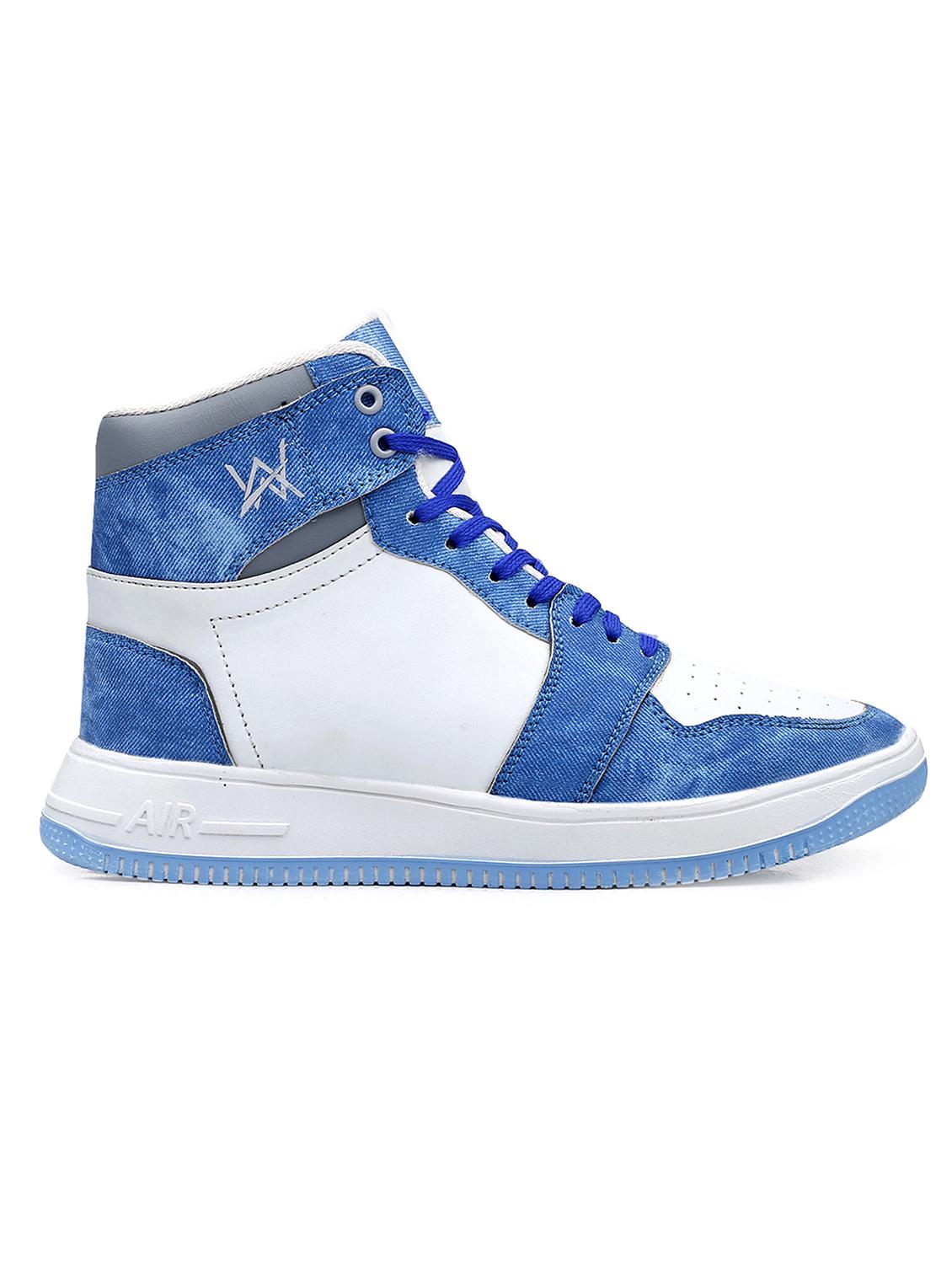 blue pu lace up sneakers - 18413058 - Standard Image - 2