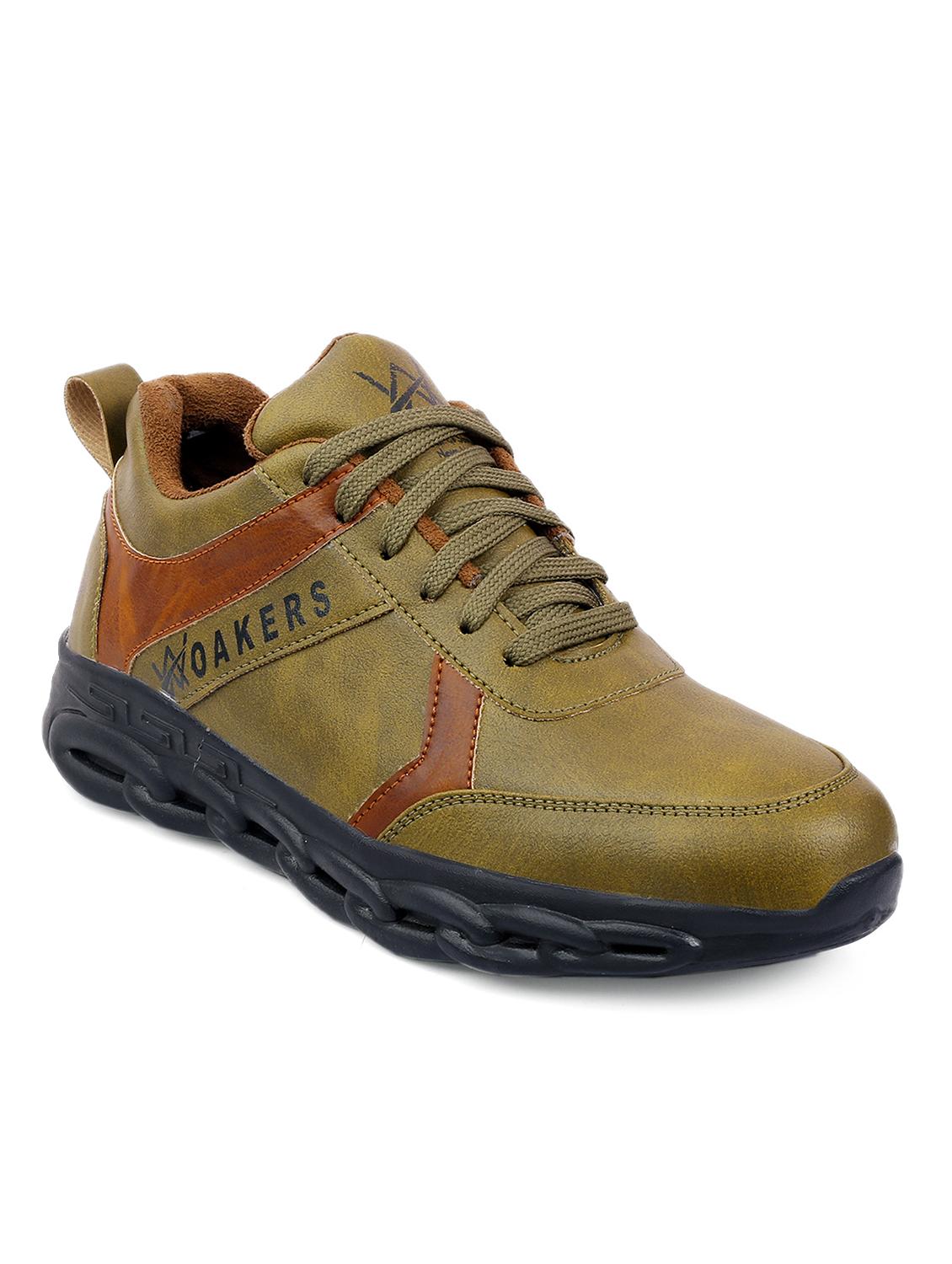 green pu lace up sneakers - 18413070 - Zoom Image - 0