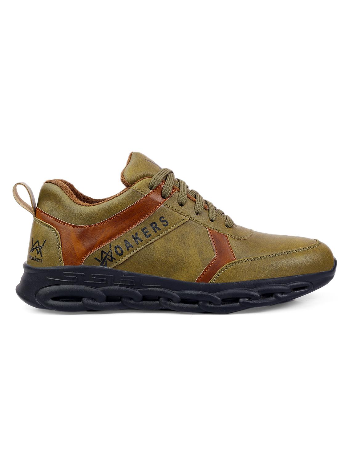 green pu lace up sneakers - 18413070 - Standard Image - 2