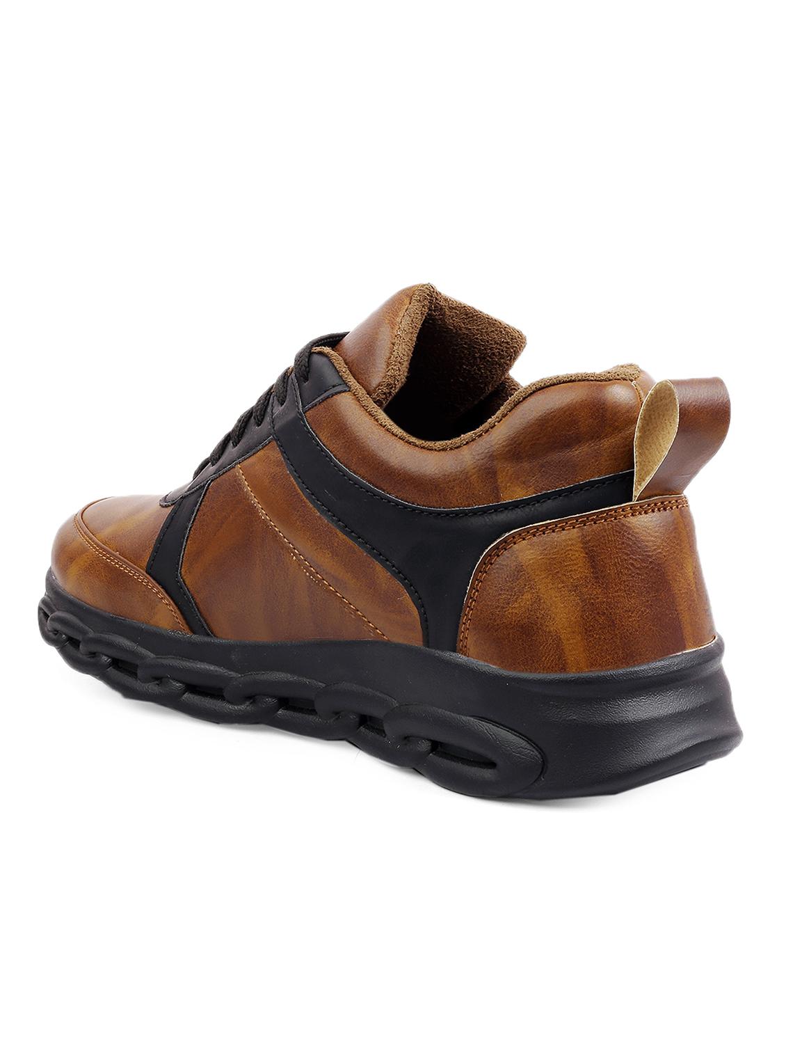 brown pu lace up sneakers - 18413071 - Standard Image - 2