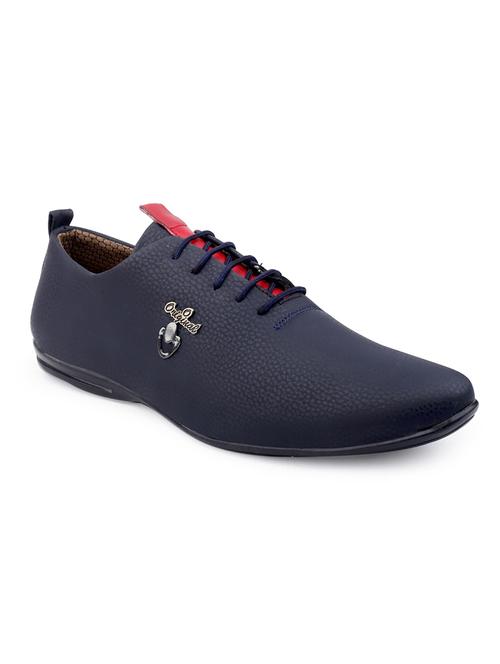 blue pu lace up sneakers - 18413085 -  Standard Image - 0