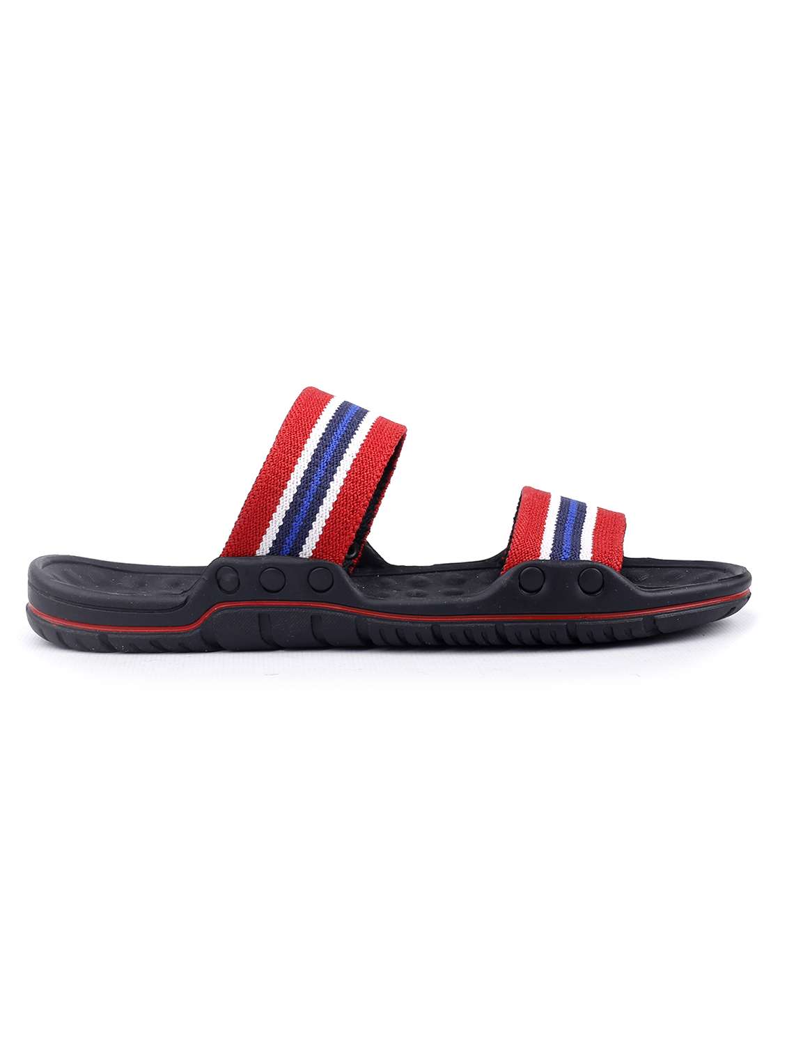 red faux leather slip on flip flops - 18413126 - Standard Image - 2