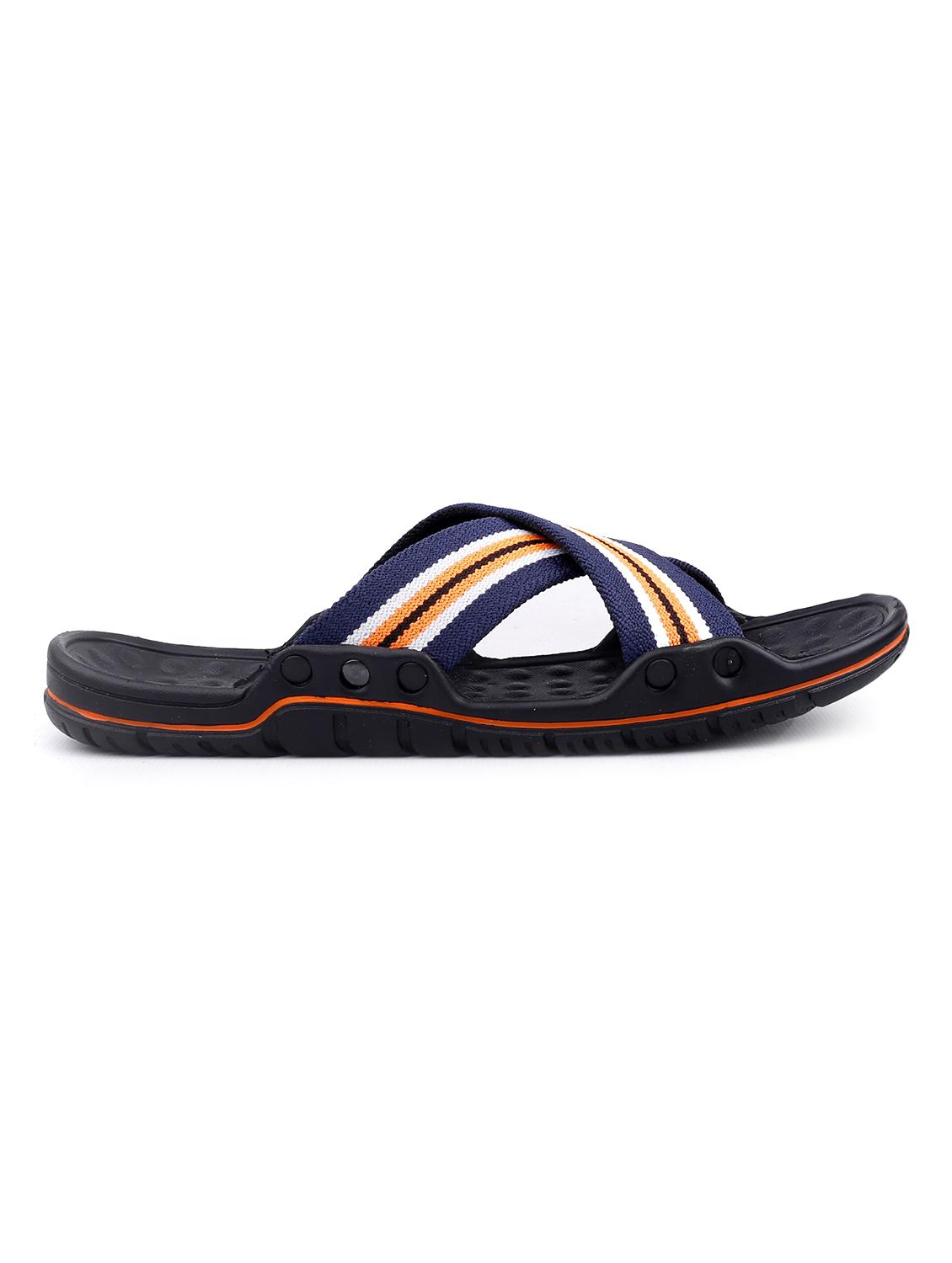 blue faux leather slip on flip flops - 18413131 - Standard Image - 2