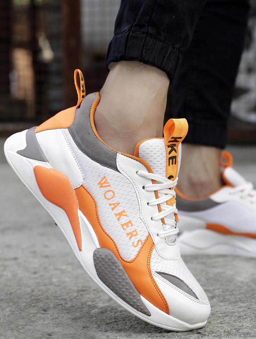 orange lace up sport shoe - 18413178 - Standard Image - 2