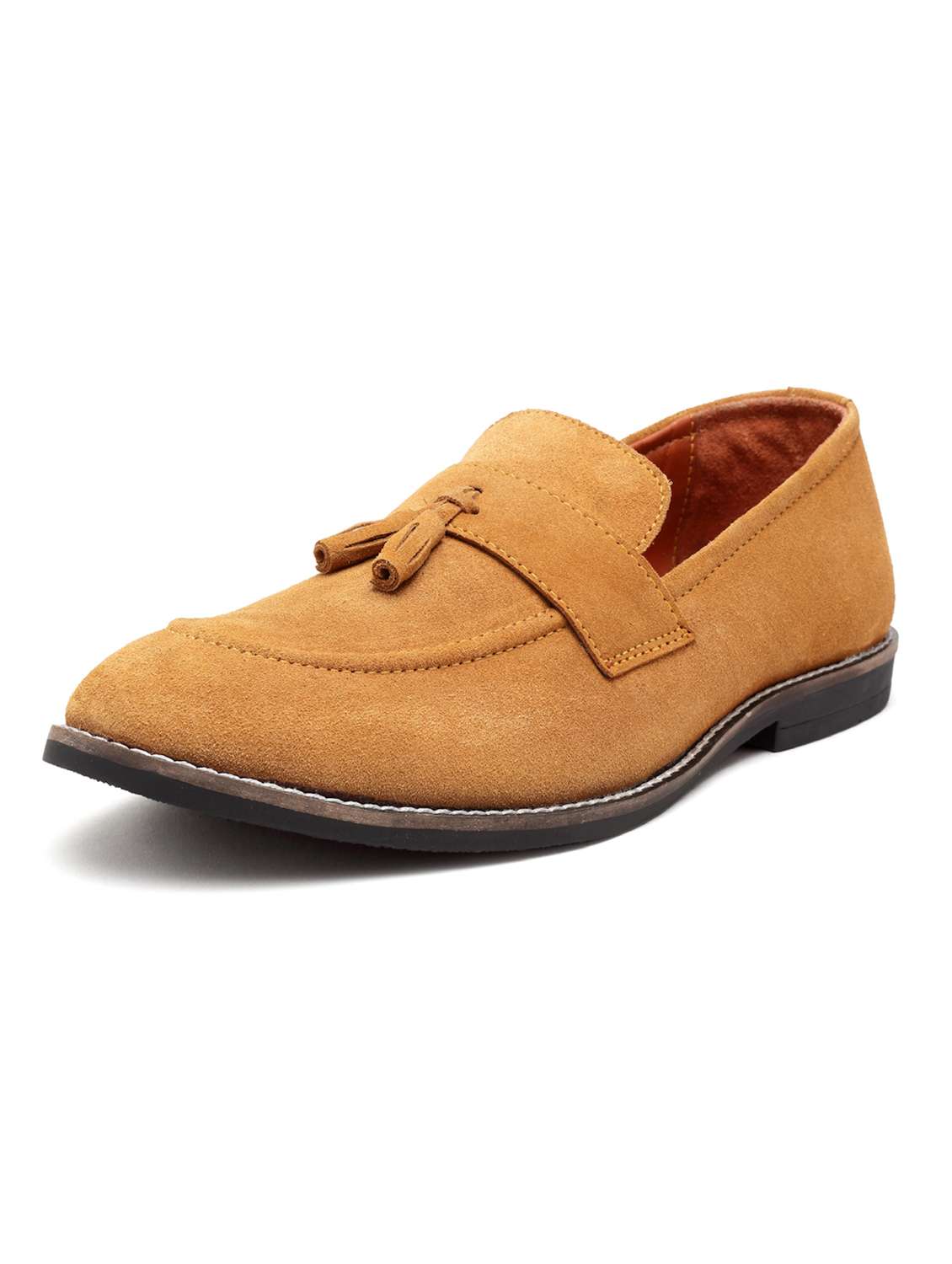 tan suede slip on loafers