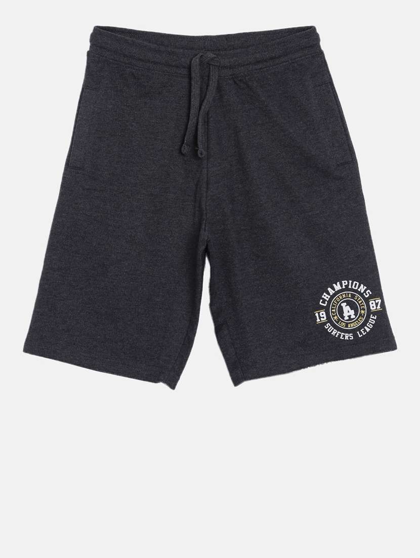 drawstring waist solid three fourth