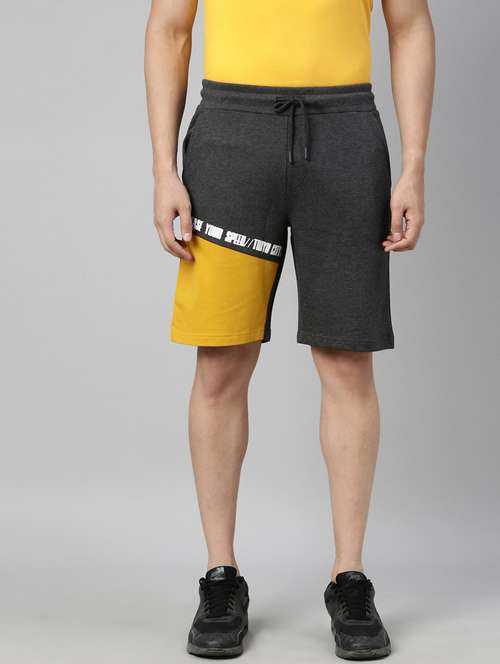 grey color-blocked short - 18414460 -  Standard Image - 0