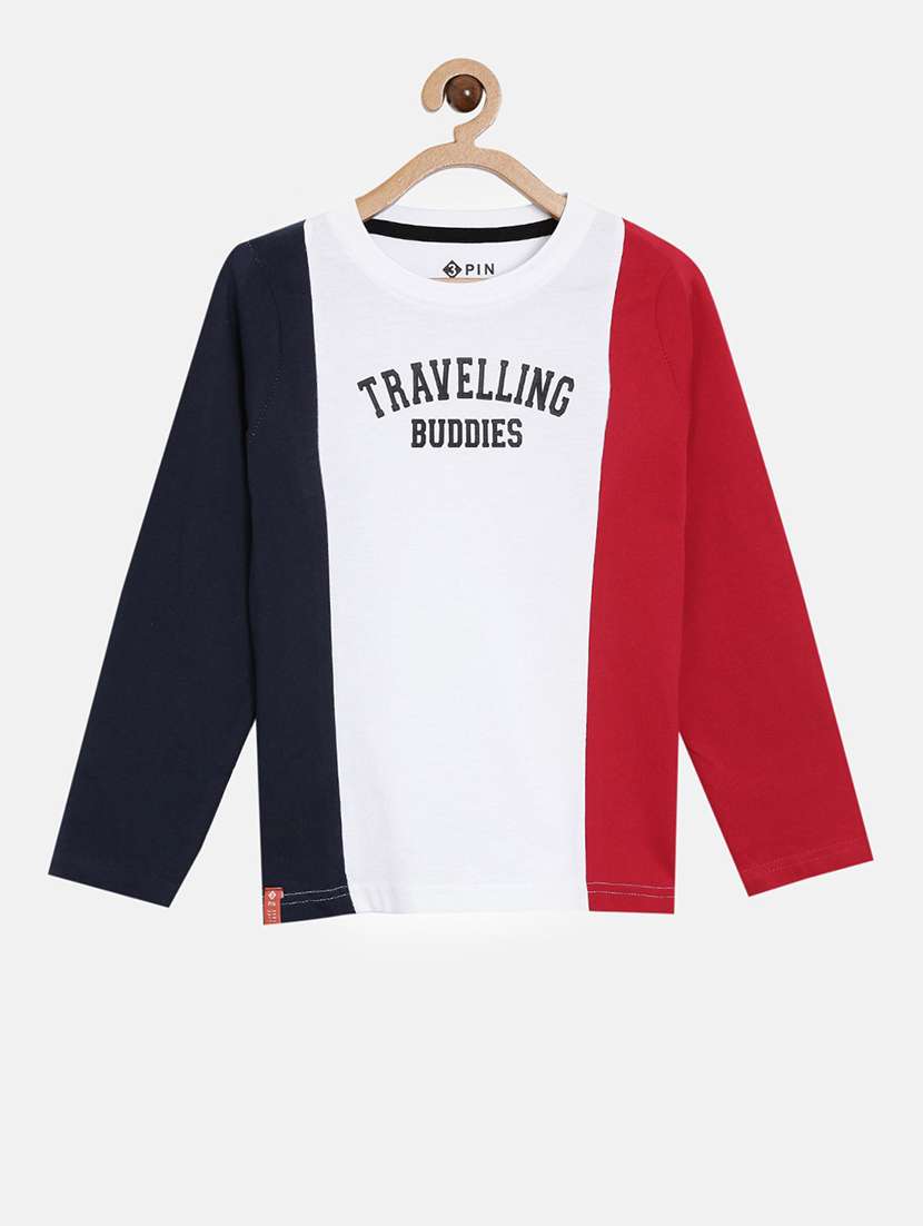 round neck color block  t-shirt
