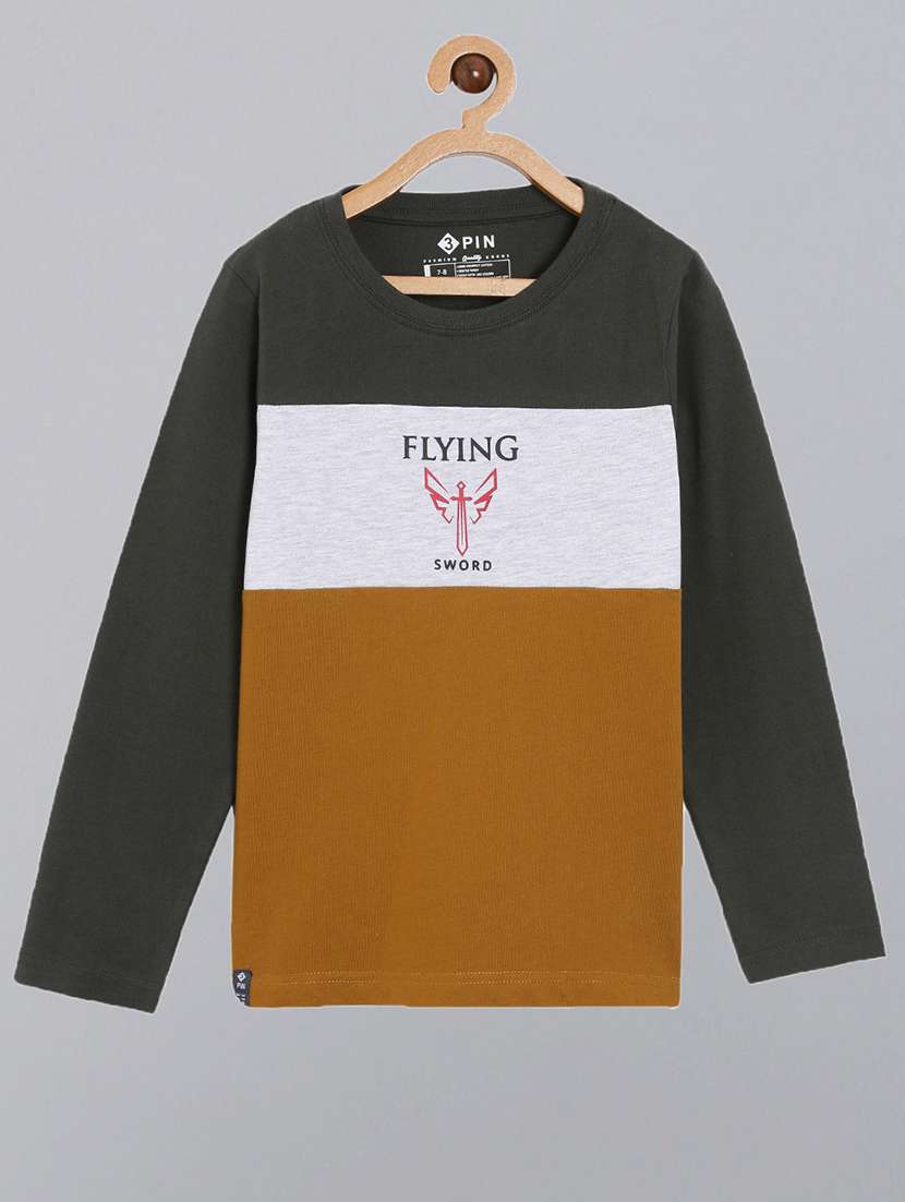 round neck color block t-shirt