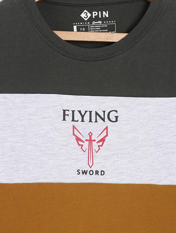 round neck color block t-shirt - 18414521 - Standard Image - 2