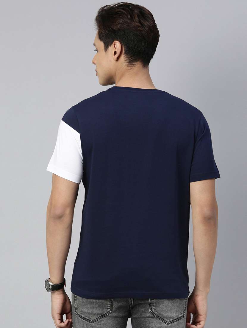 navy blue chest printed t-shirt - 18414552 - Standard Image - 2