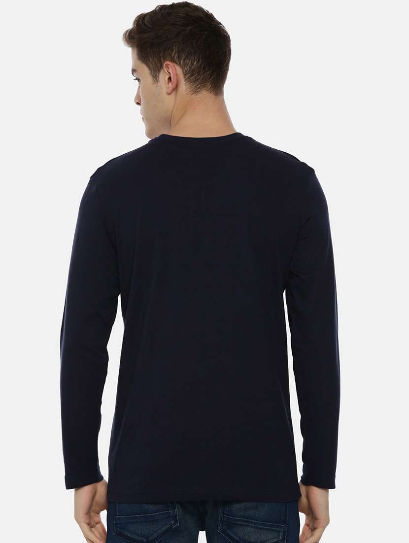 dark blue chest printed casual t-shirt  - 18414599 -  Standard Image - 2